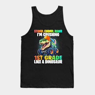 1St Grade Dinosaur Monster Truck Back To School First Day Tank Top